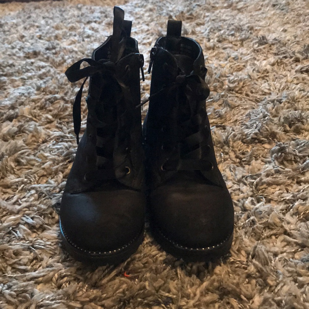 Black combat boots